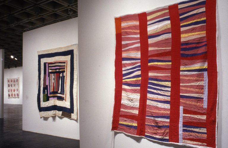 Installation view of The Quilts of Gee's Bend (Whitney Museum of American Art, New York, New York, November 21, 2002–March 9, 2003). Photography by Jerry L. Thompson