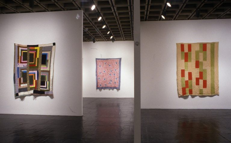 Installation view of The Quilts of Gee's Bend (Whitney Museum of American Art, New York, New York, November 21, 2002–March 9, 2003). Photography by Jerry L. Thompson
