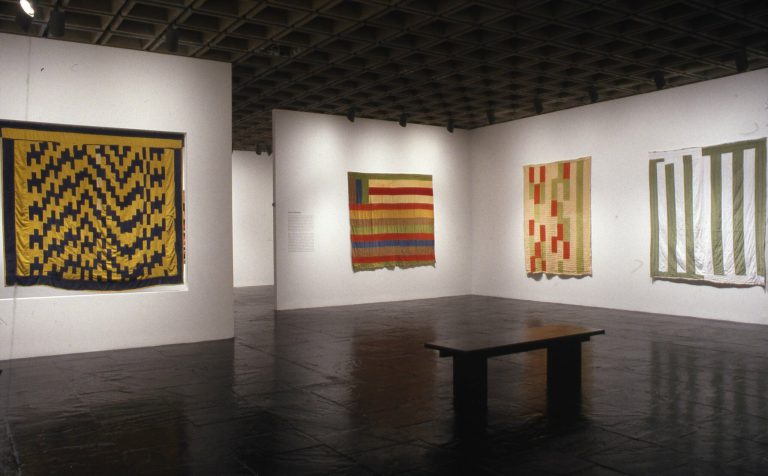 Installation view of The Quilts of Gee's Bend (Whitney Museum of American Art, New York, New York, November 21, 2002–March 9, 2003). Photography by Jerry L. Thompson